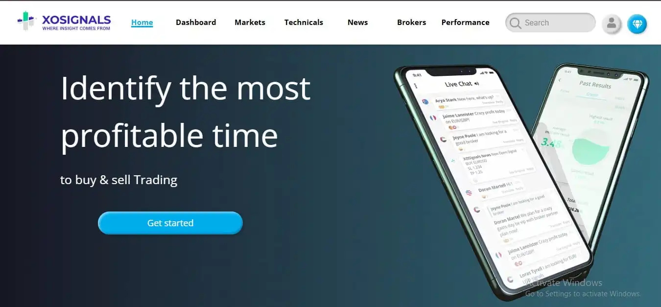 XO Signals portfolio project preview